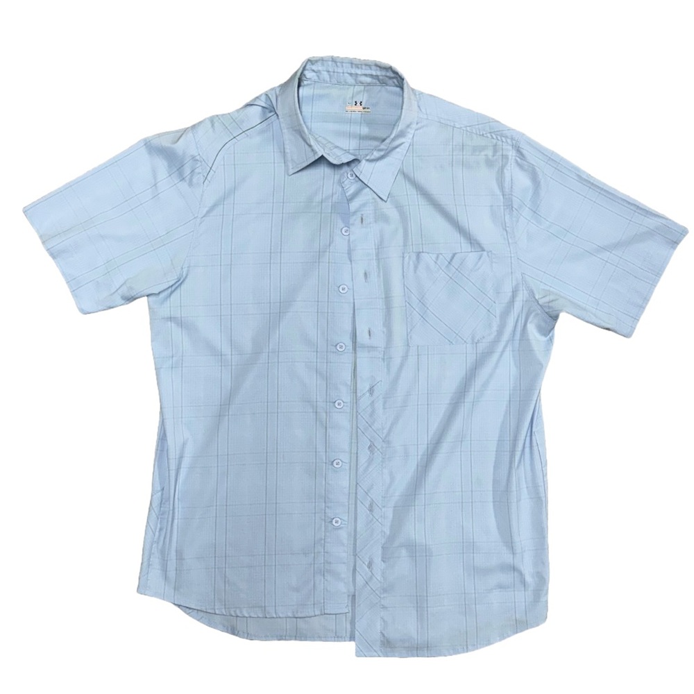 Men’s button up plaid Under Armour t shirt